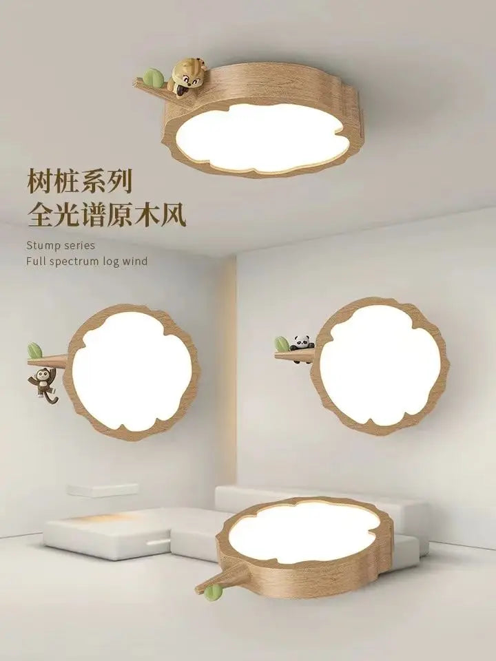 Afralia™ Modern Log Wind Room Ceiling Lamp
