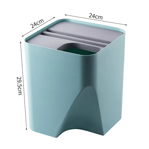 Afralia Stackable Trash Can with Lid Kitchen Waste Bin Bathroom Plastic Paper Basket