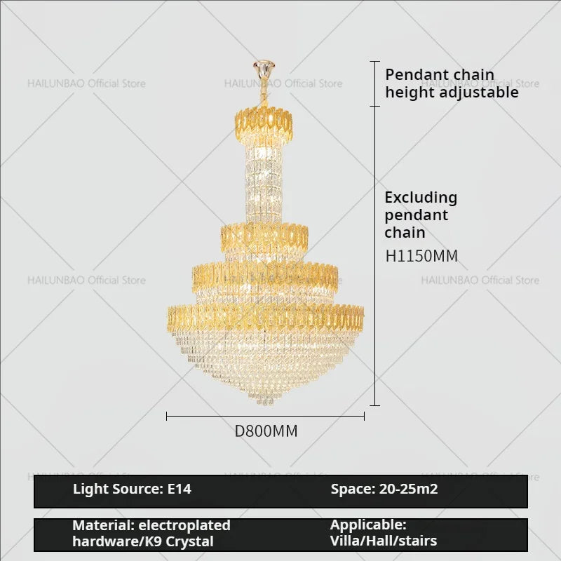 Afralia™ Postmodern Crystal Chandelier for Luxury Living Room and Hotel Lobby