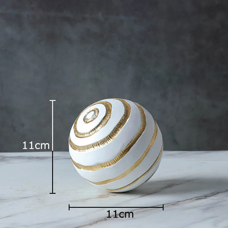 Afralia™ Golden Texture Ball Geometric Desk Decoration - Minimalist Abstract Artwork