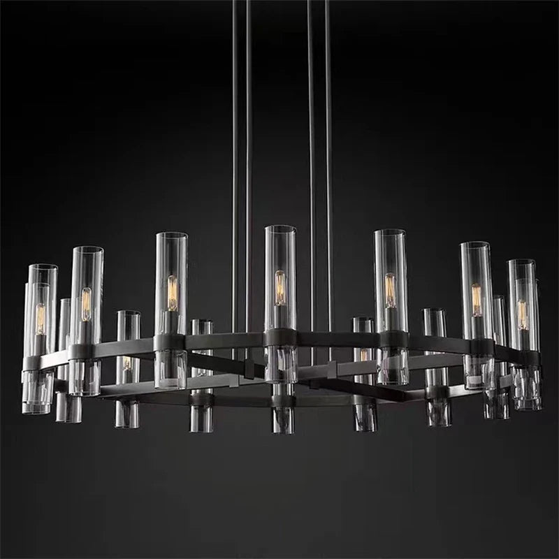 Afralia™ Glass Chandelier Pendant Lamp with E14 LED, Chrome Finish, Retro Design