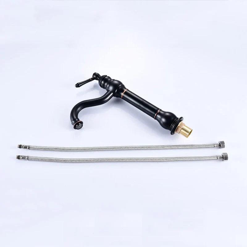 Afralia™ Antique Brass Basin Faucet Single Hole Vessel Sink Mixer Tap - 4 Colors