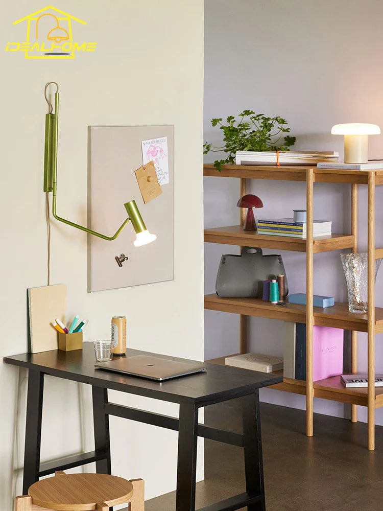 Afralia™ Nordic Designer LED Swing Arm Wall Lamp - Modern Minimalist Adjustable Pole