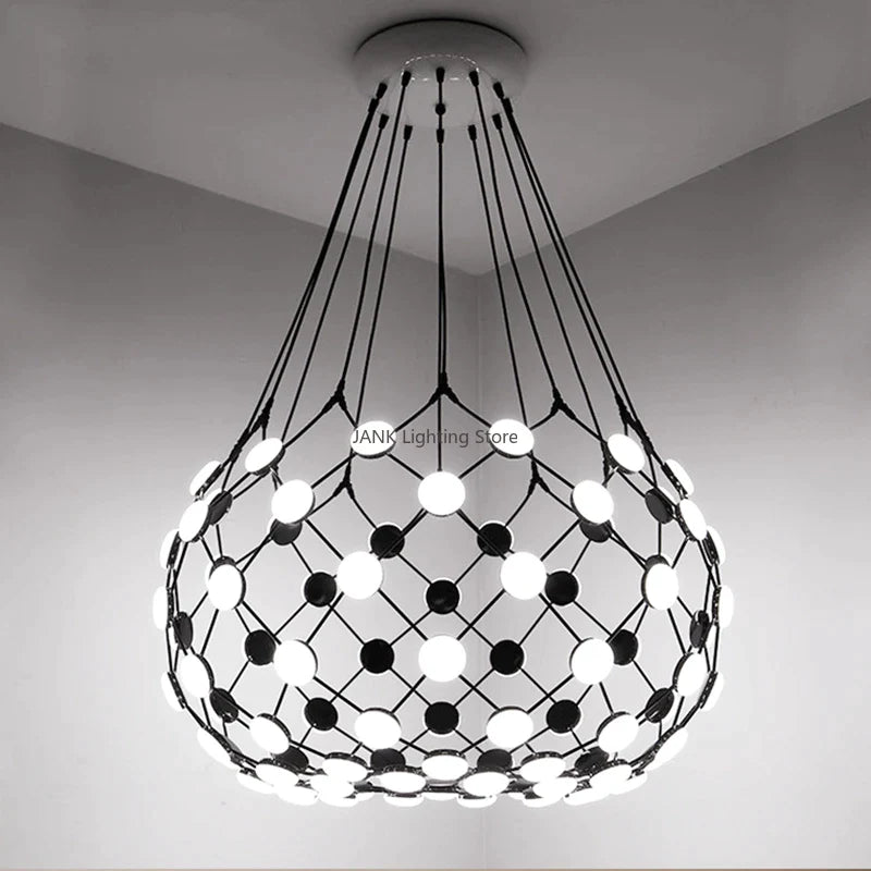 Afralia™ LED Net Pocket Pendant Light: Minimalist Creative Art Chandelier for Living Room