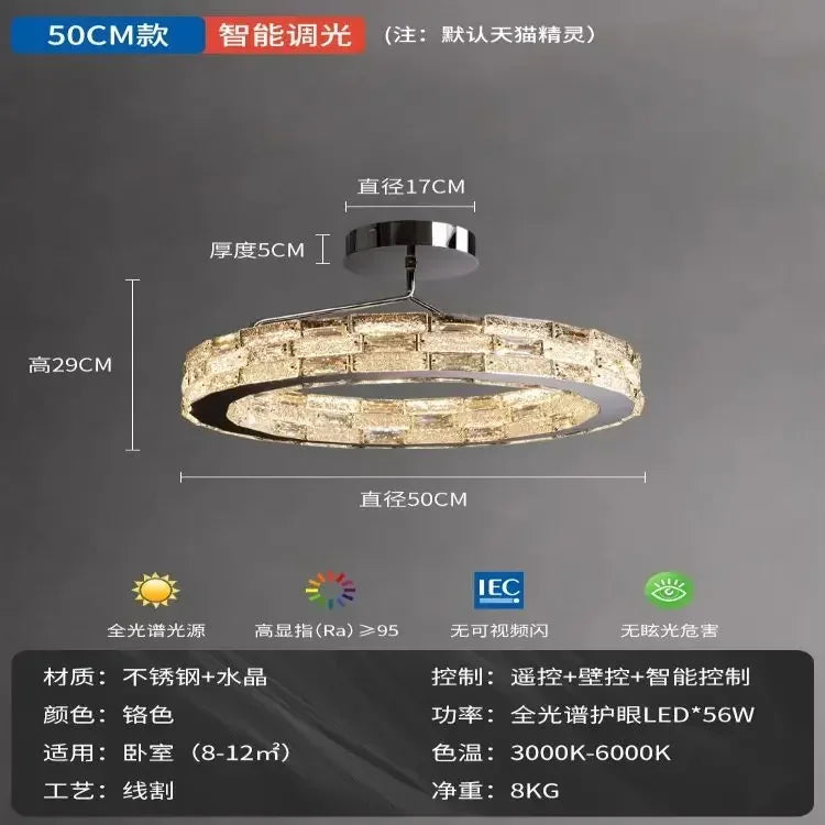 Afralia™ Crystal Chandelier: Modern LED Ceiling Lighting for Bedroom, Living, Dining Room
