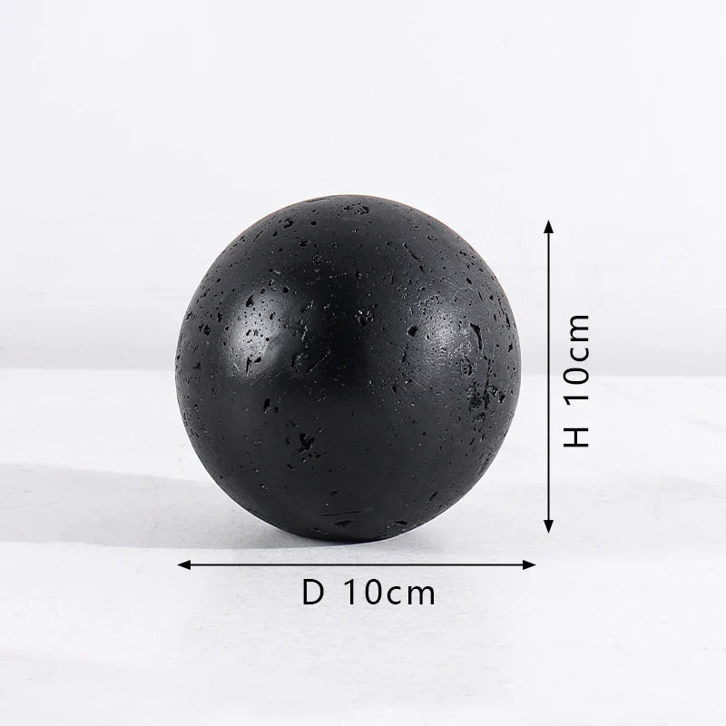 Afralia™ Marble Sphere Ball: Vintage Travertine Stone Decorative Centerpiece Ball