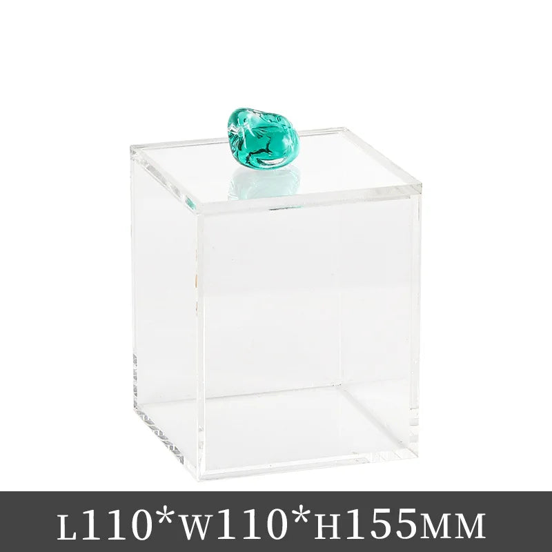 Afralia™ Clear Acrylic Agate Crystal Jewelry Display Box Dustproof Room Decor Holder