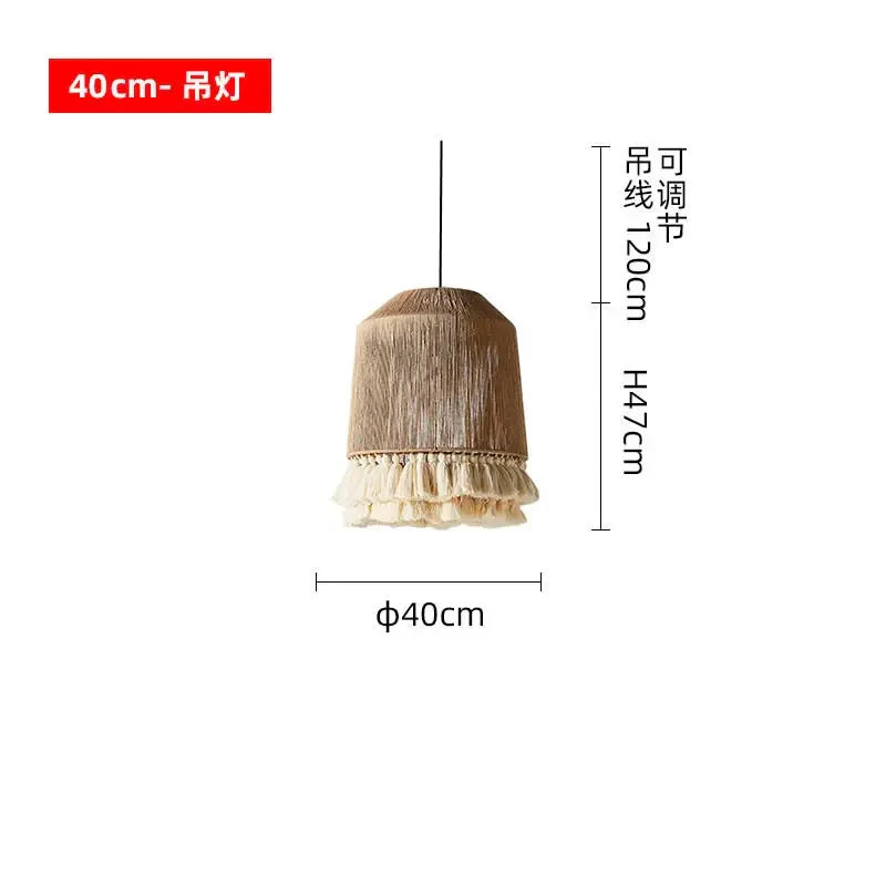 Afralia™ Bohemian Tassel Chandelier: Handmade Nordic Pendant Lamp for Bedroom, Living Room, Kitchen