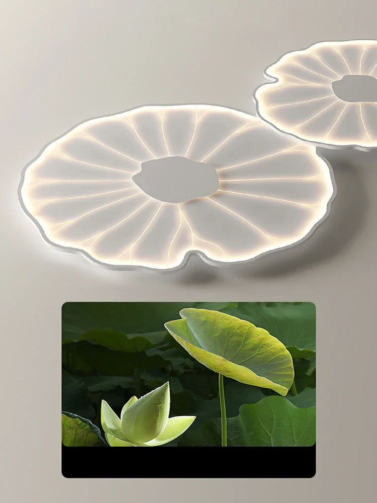 Afralia™ Lotus Leaf Design LED Ceiling Lamp: Smart Chandelier Light for Home Décor