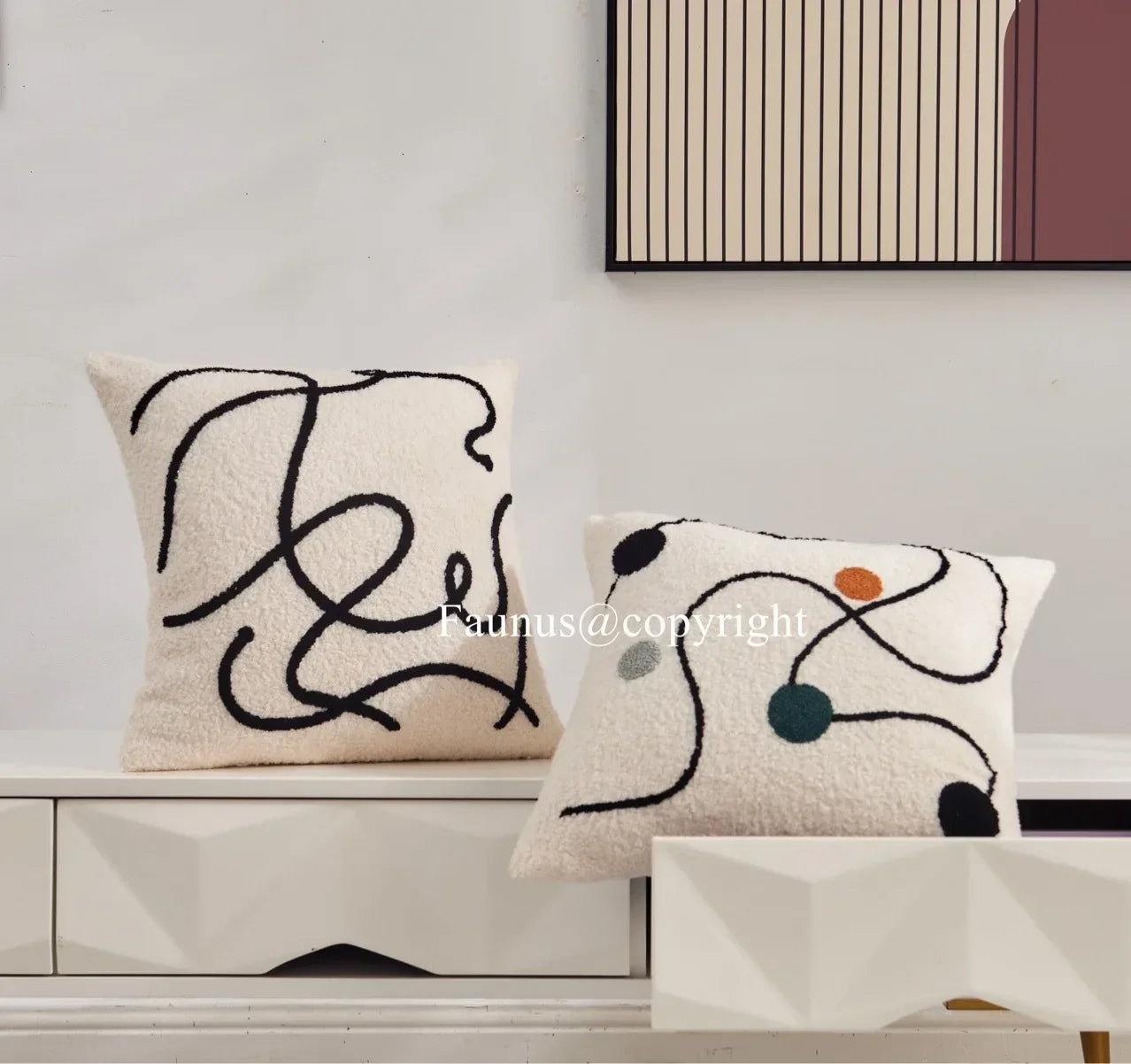 Afralia™ Geometric Embroidery Cushion Covers: Nordic Modern Decorative Pillowcase for Living Room
