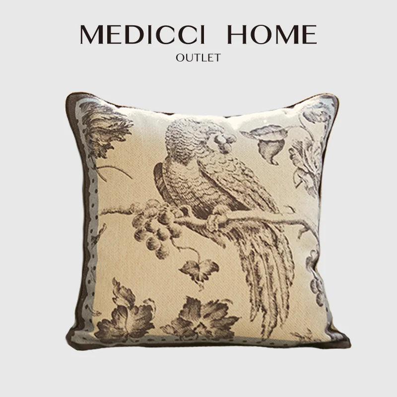 Afralia™ Parrot Decorative Pillow Covers - Luxury American Vintage Style Cozy Cushion Case