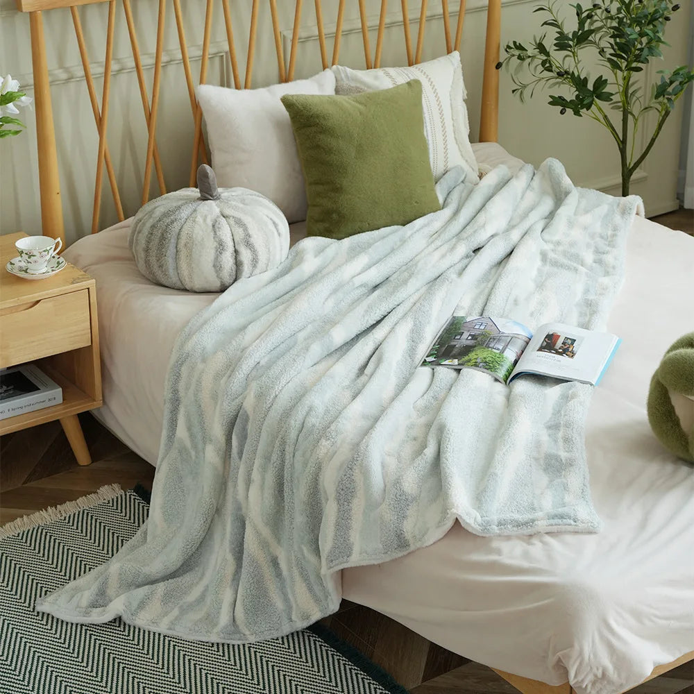Afralia™ Arctic Velvet Faux Rabbit Throw Blanket | Cozy, Warm, & Luxurious Comfort Blanket