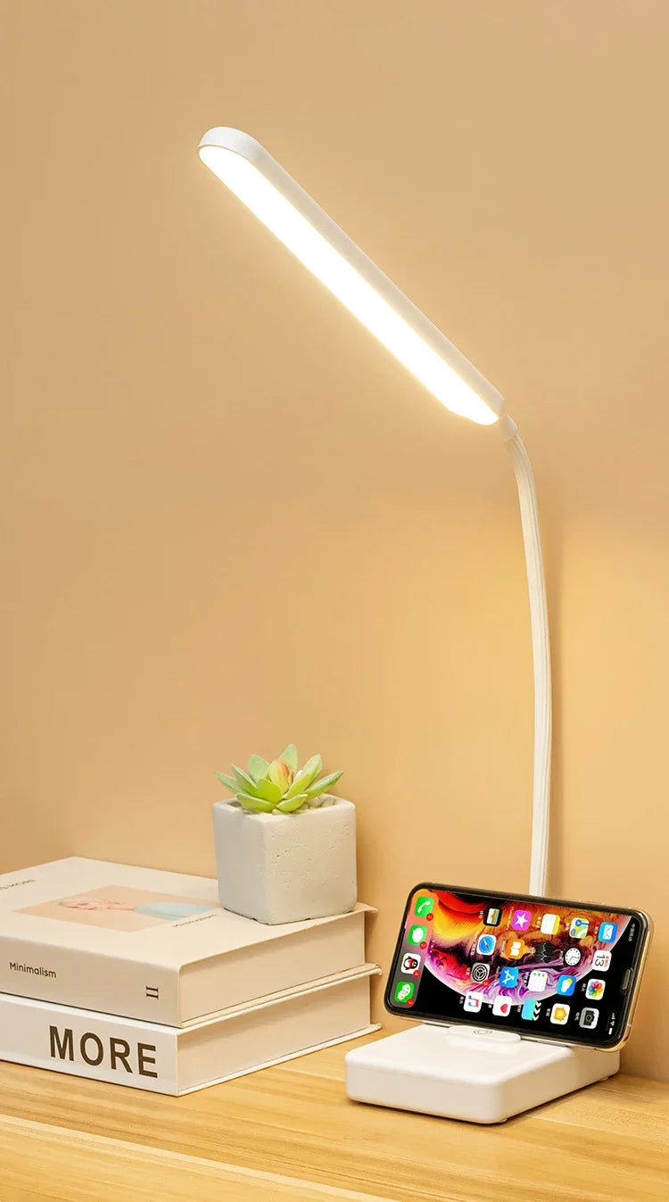 Afralia™ LED Foldable Desk Lamp with 3-Level Color & Touch Dimmable Light