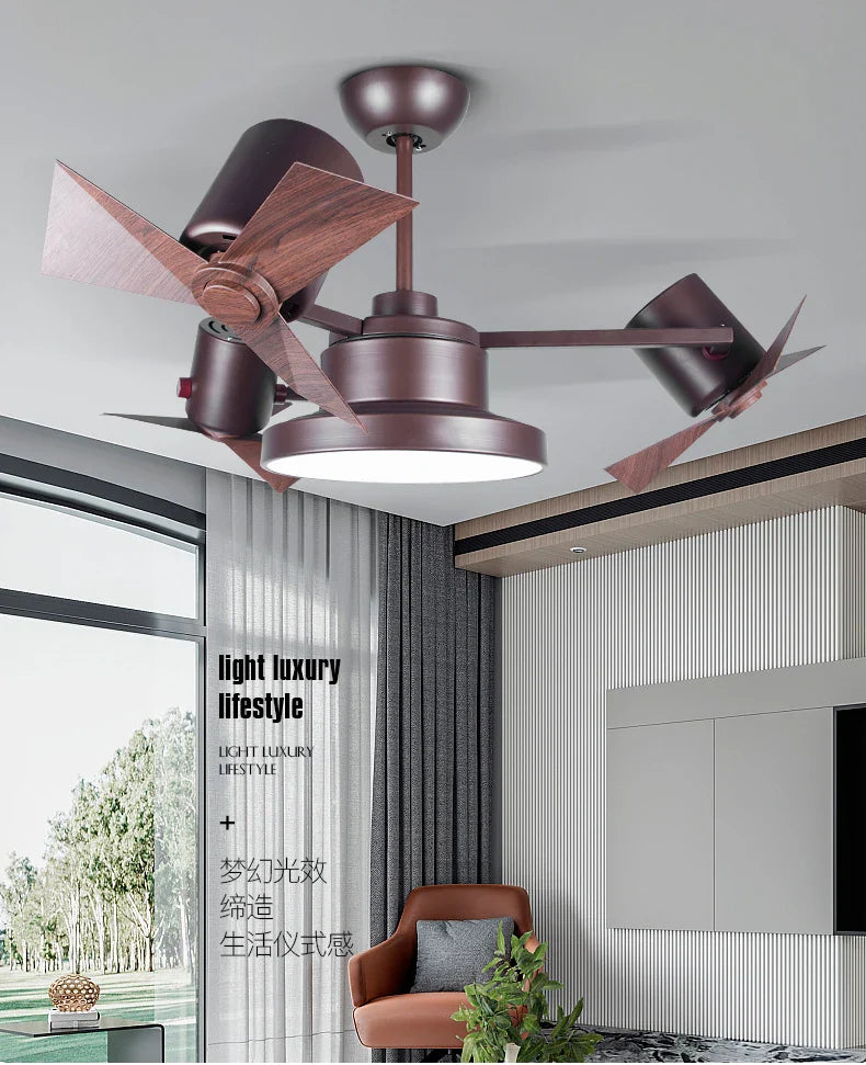 Afralia™ Ceiling Fan Lamp Invisible European Style Bedroom Electric Fan Simple Design