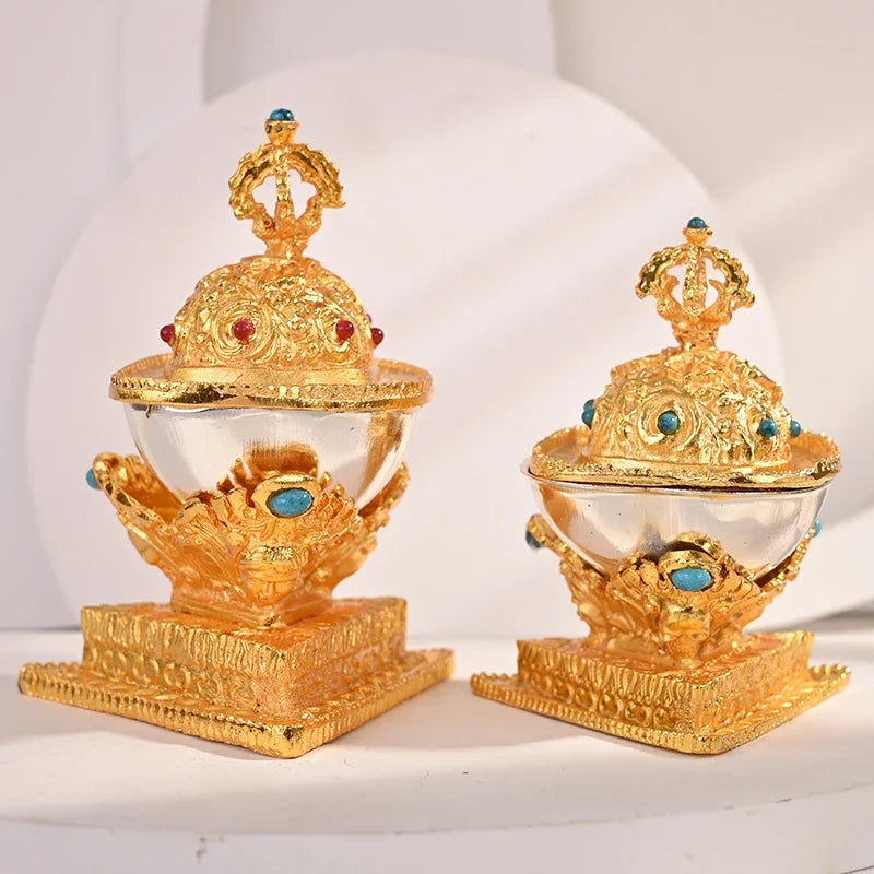 Buddhism Tantra Alloy Buddha Kapala-Bowl by Afralia™ in 2 Sizes