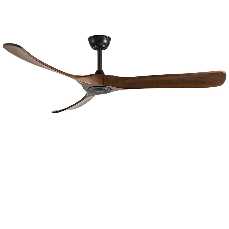 Afralia™ 70" Black American Modern Wooden Blade Ceiling Fan for Indoor Restaurant