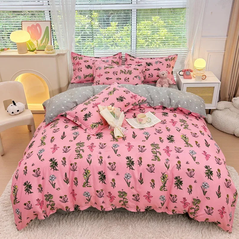 Afralia™ Plant Printed Brushed Single Duvet Cover for Cozy Winter Nights