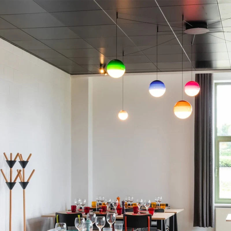 Afralia™ Gradient Glass Dome Pendant Lamps for Modern Interiors