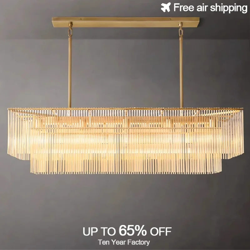 Afralia™ Brass Art Deco Nordic Chandelier with Glass Shade for Dining Room