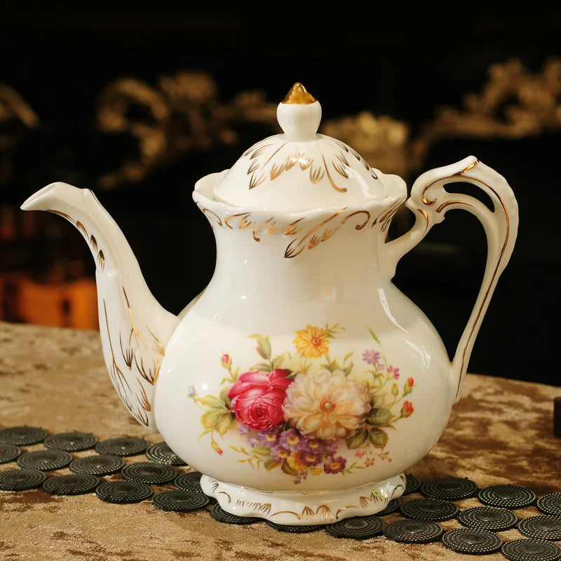 Afralia™ European Ceramic Tea Pot - Large Capacity Porcelain Teapot for Afternoon Tea and Coffee