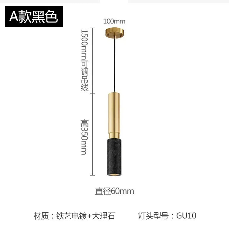 Afralia™ Small Chandelier Art Marble Terrazzo Single Head Pendant Light