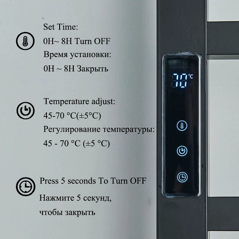 Afralia™ Electric Towel Warmer with Smart Digital Display