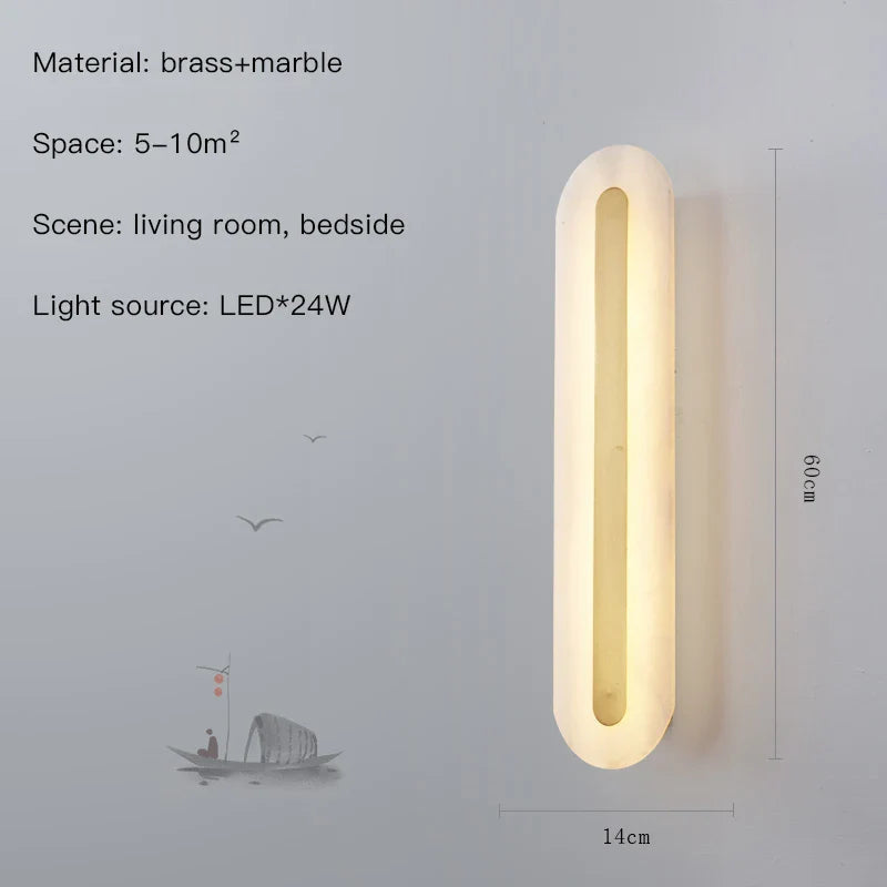 Afralia™ Marble LED Wall Sconce for Bedroom Living Room Hallway Hotel Decor