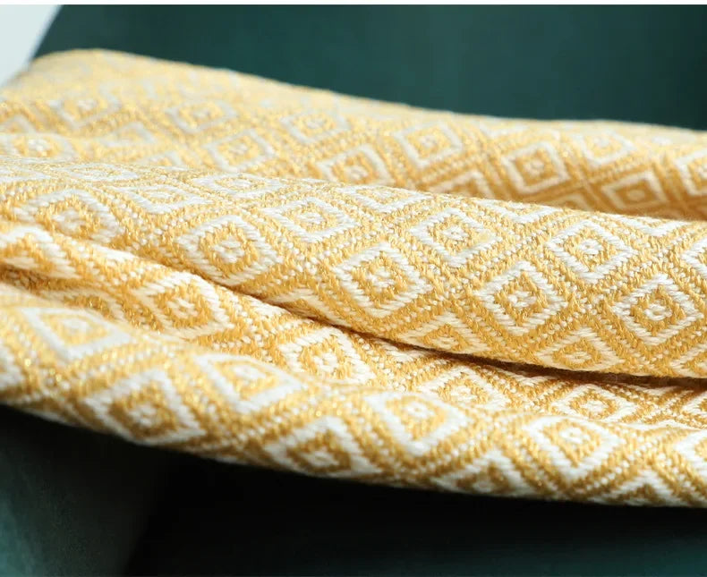 Afralia™ Golden Knitted Blanket: Luxuriously Soft Sofa Cover & Bedspread