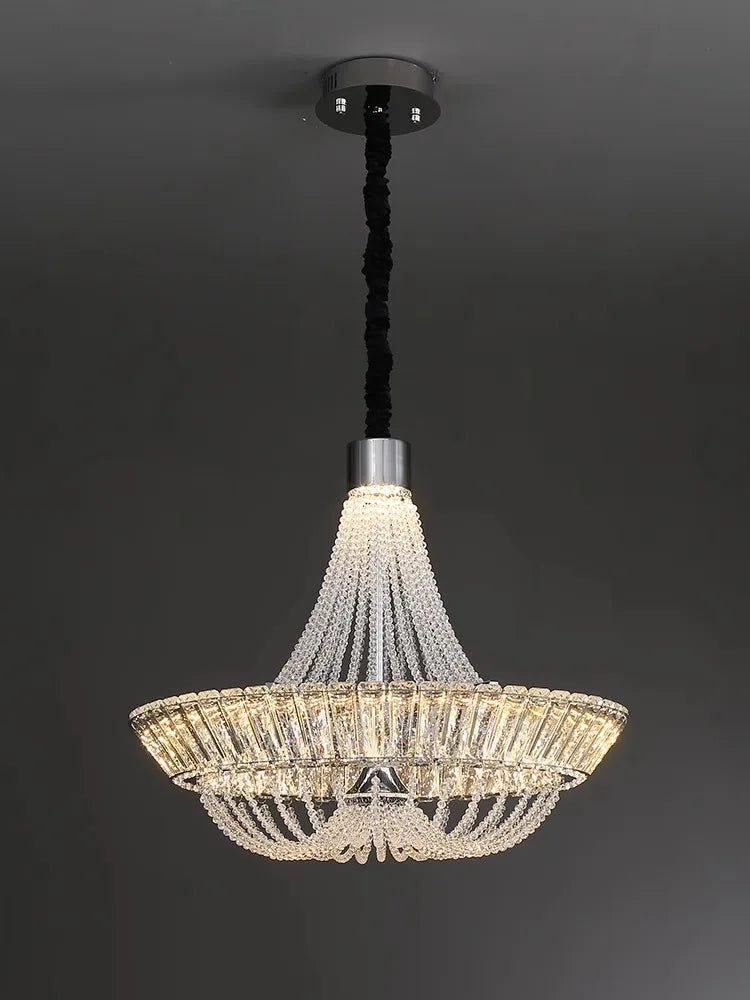 Afralia™ Crystal Ceiling Chandelier - Elegant Two-story Room Decor