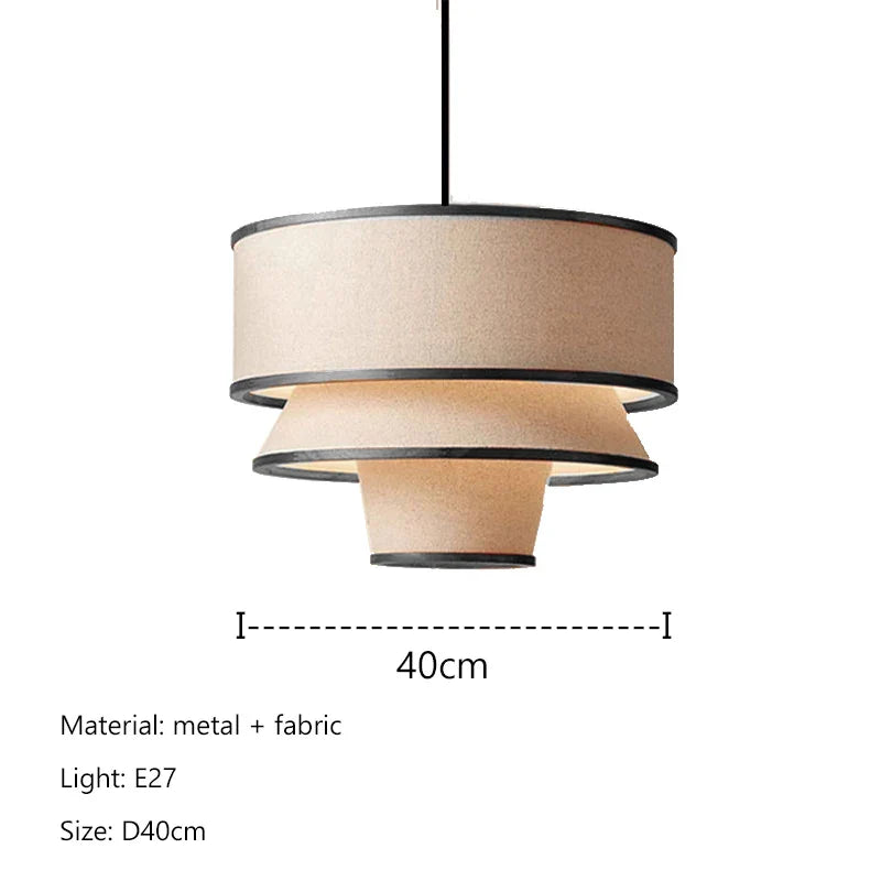 Afralia™ Wabi Sabi Fabric Ceiling Chandelier LED Pendant Lamp for Living Dining Room