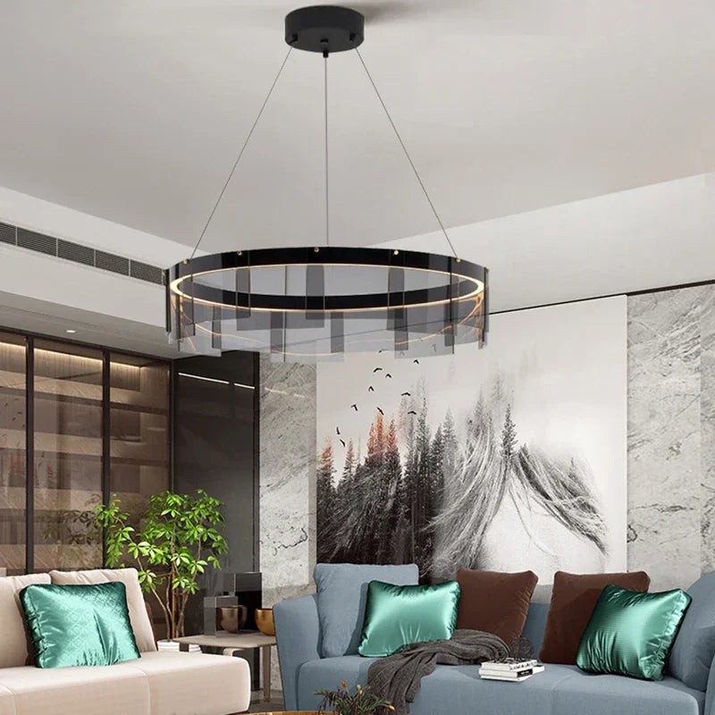 Afralia™ Glass Pendant LED Chandelier: Luxury Minimalist Design for Dining Hall Bedroom