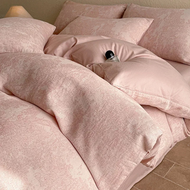 Afralia™ Luxury Cotton Flat Sheet Set Satin Jacquard Silky Bedding Single/Double Bed