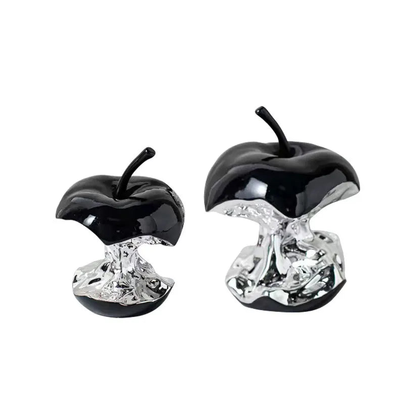 Afralia™ Silver Apple Resin Handicraft Decorative Figurine for Room Decoration
