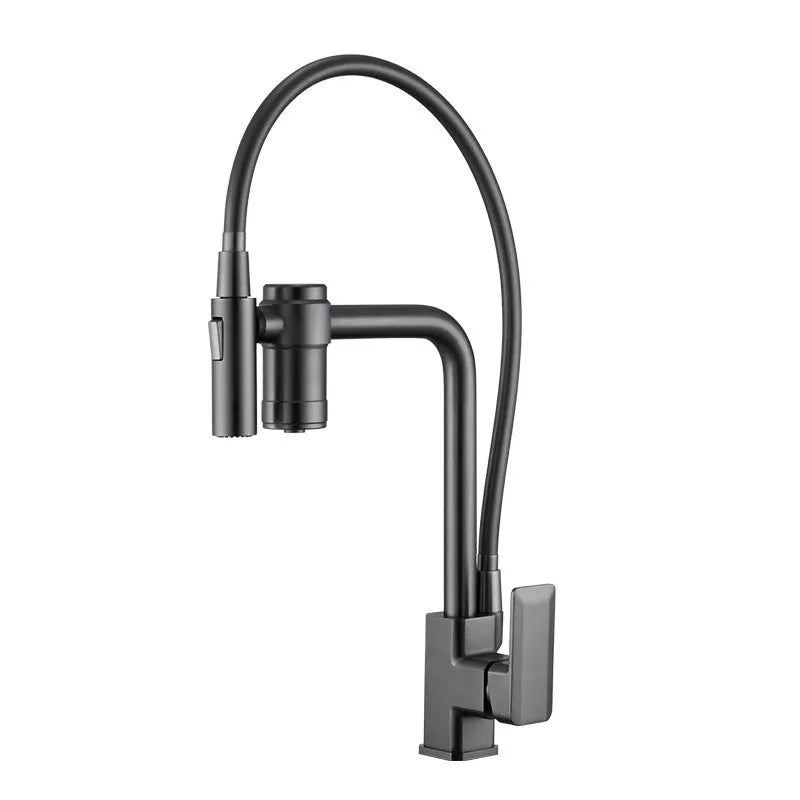 Afralia™ Black Brass 3 Way Kitchen Faucet Deck Mounted Filter Tap Mixer