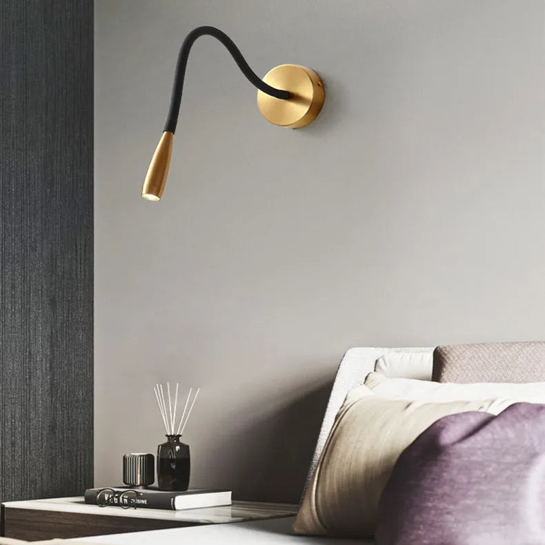 Afralia™ Adjustable Nordic Bronze Wall Lamp for Bedroom Study LED Reading Light