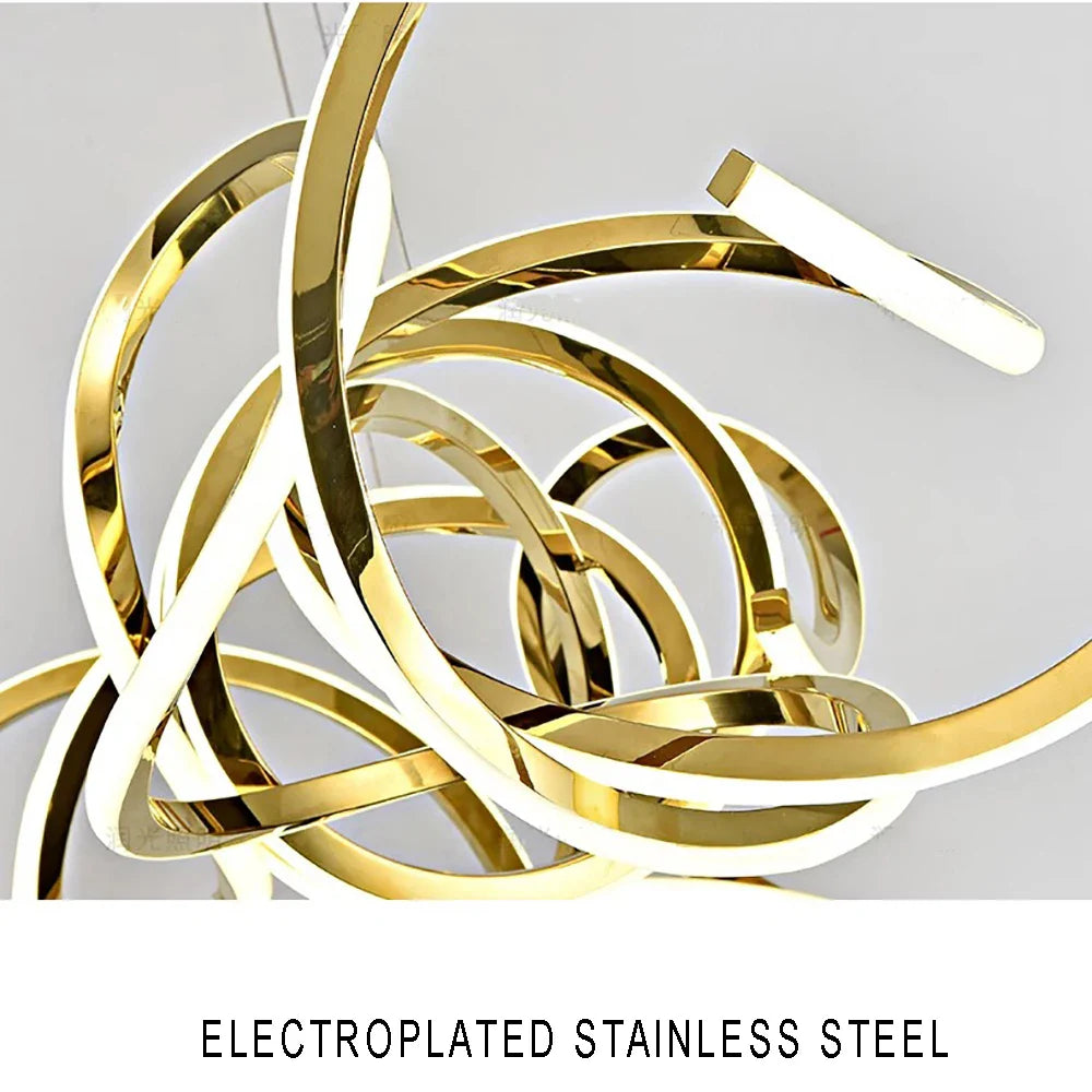 Afralia™ Stainless Steel Silicone Ceiling Chandelier - Modern Home Decor Light Fixture