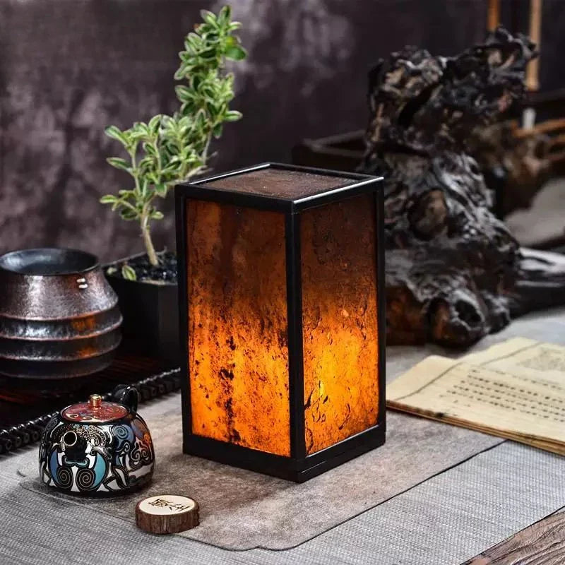 Afralia™ Hedge Stone Candle Holder: Ancient Decorative Amber Table Lamp