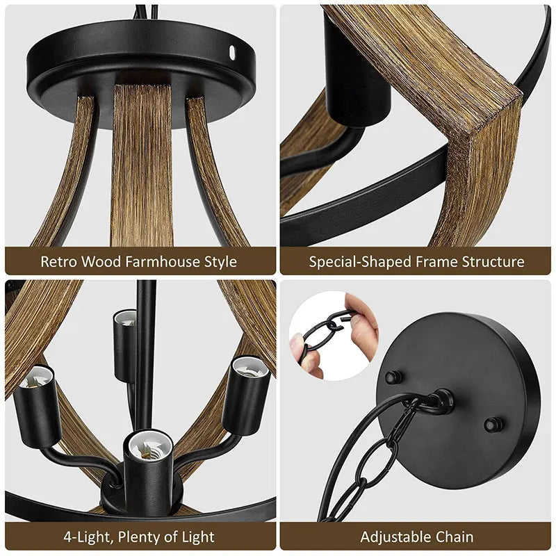 Afralia™ Modern Farmhouse Pendant Chandelier for Home Decor Lighting