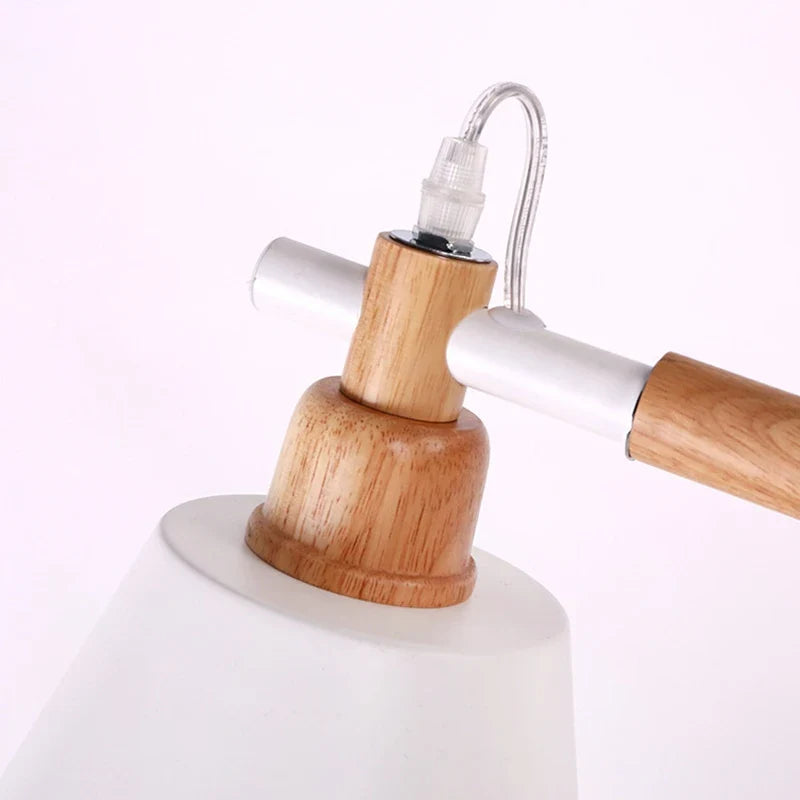 Afralia™ Wood Art LED Floor Lamp for Living Room, Bedroom, Study, and Dining Area