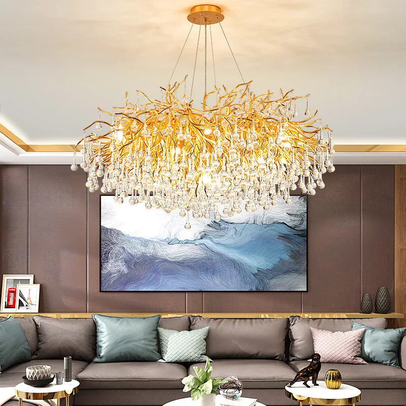 Afralia™ Crystal Chandelier: Modern LED Luxury for Living Room Decor & Lighting