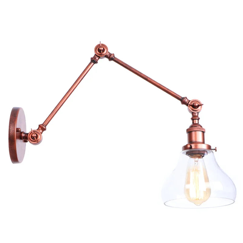 Afralia™ Vintage Loft LED Wall Light: Retro Industrial Glass Lamp for Living Room
