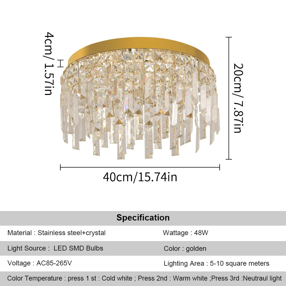 Afralia™ Crystal Ceiling Chandelier: Modern LED Round Pendant Lamp for Luxury Home Decor