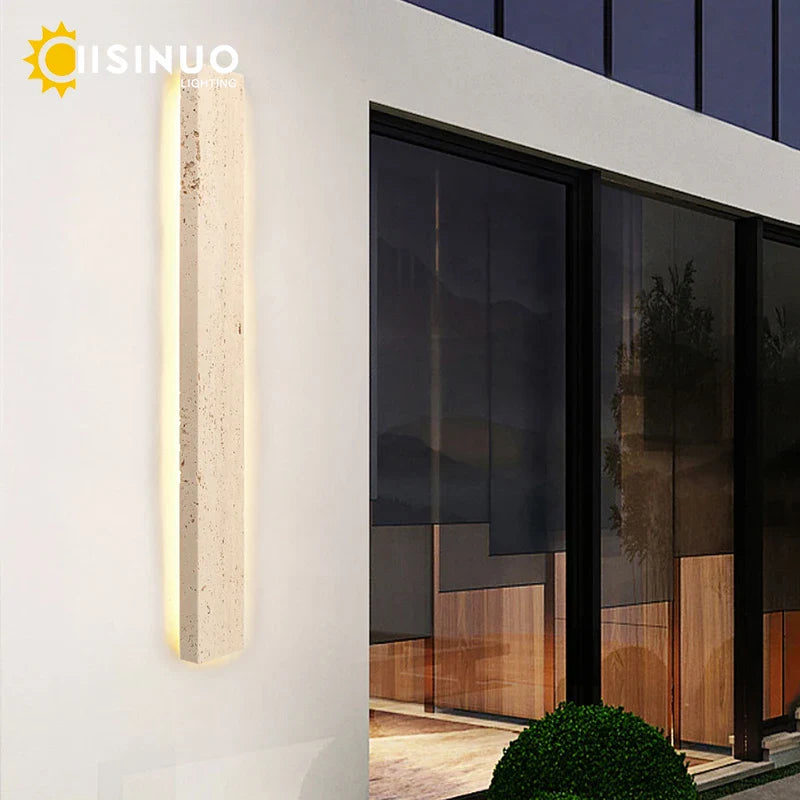 Afralia™ Outdoor Stone Wall Light with LED for Garden and Balcony Lighting