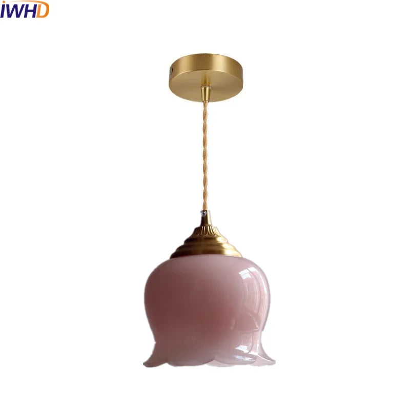 Afralia™ Glass Copper Led Pendant Light: Nordic Modern Loft Decor for Bedroom, Kitchen, Bar