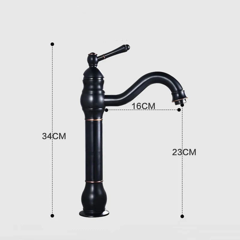 Afralia™ Antique Brass Basin Faucet Single Hole Vessel Sink Mixer Tap - 4 Colors