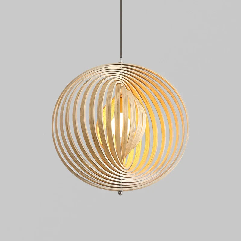 Afralia™ Wooden LED Pendant Lights for Dining Room Chandelier and Bedroom Decor