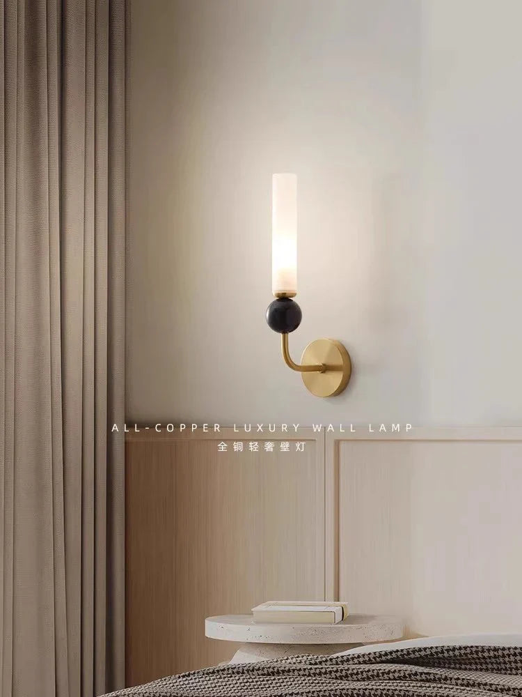 Afralia™ Copper Wall Lamp: Modern Nordic Marble Pendant Light for Living Room & Bedroom