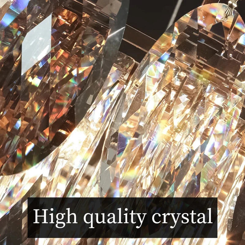 Afralia™ Crystal Chandelier Pendant Light Modern Minimalist Luxury Lighting