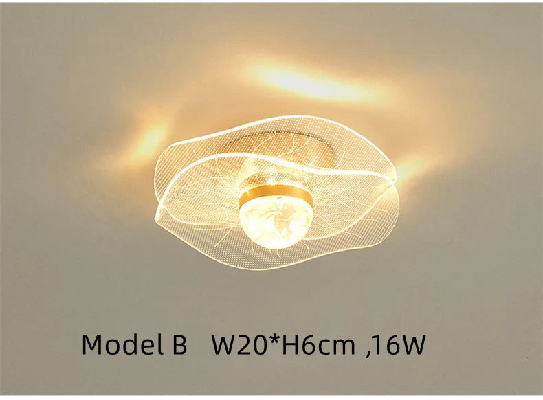 Afralia™ Gold Acrylic LED Ceiling Light - Modern Nordic Style Lighting for Home Decor