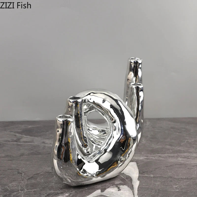 Afralia™ Silver Knot Candle Holder Desk Decoration Aroma Diffuser Home Container